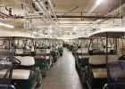 Golf carts in storage
